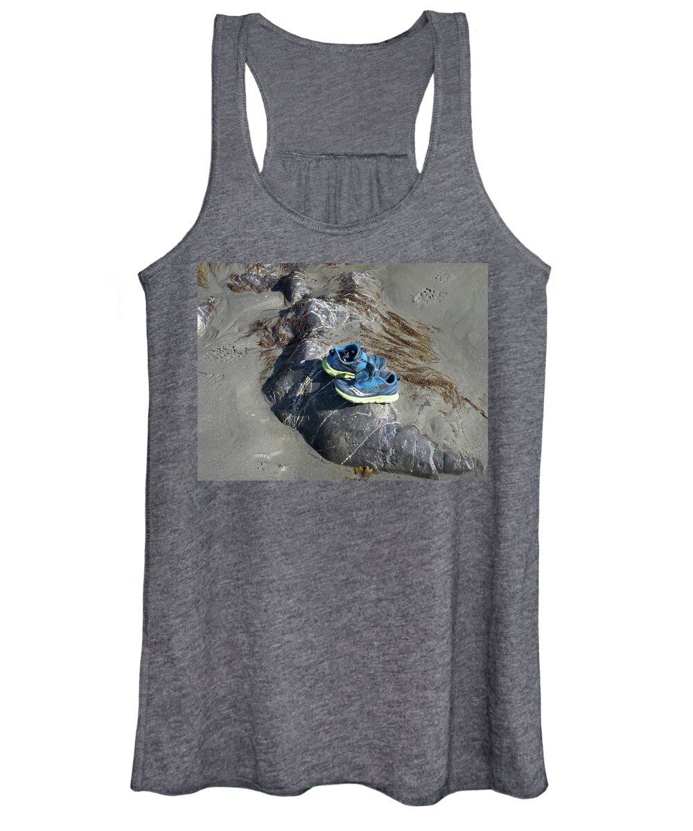 Tofino Women's Tank Top featuring the photograph Child's Shoes by Peggy Blackwell