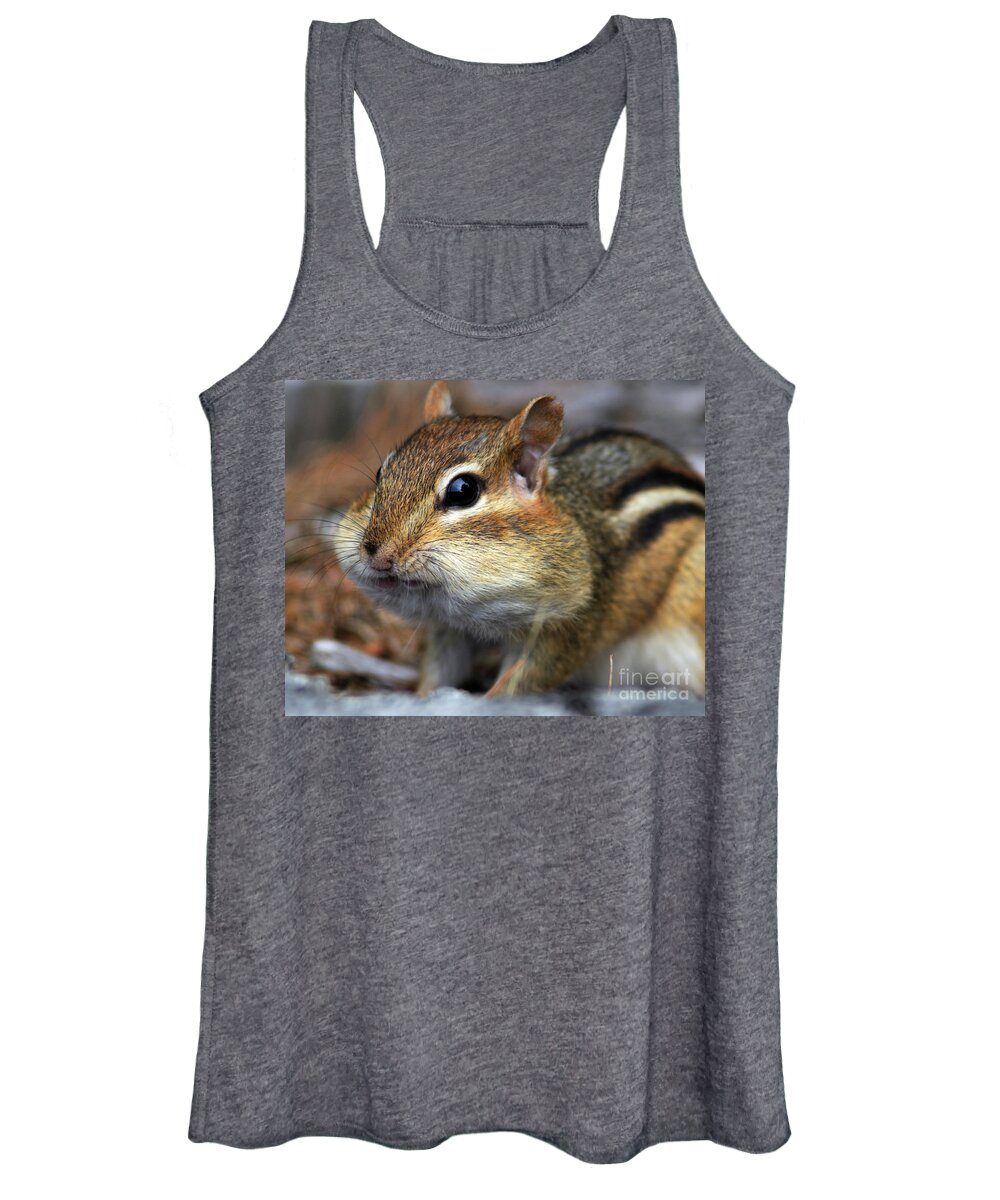 Chipmunk Women's Tank Top featuring the photograph Chubby Cheeks by Jane Axman