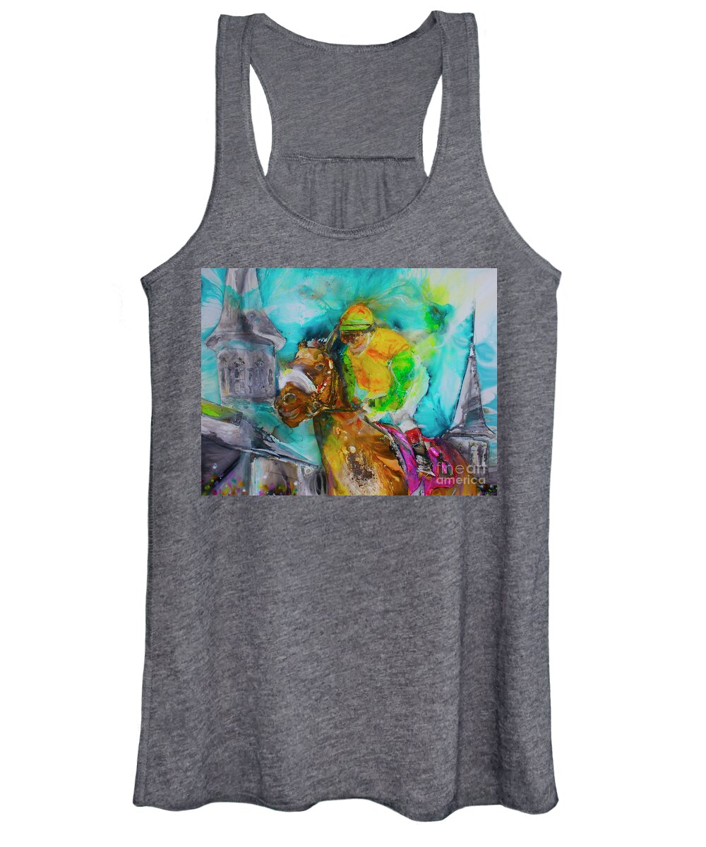 Churchill Downs Women's Tank Top featuring the painting Churchill by Kasha Ritter