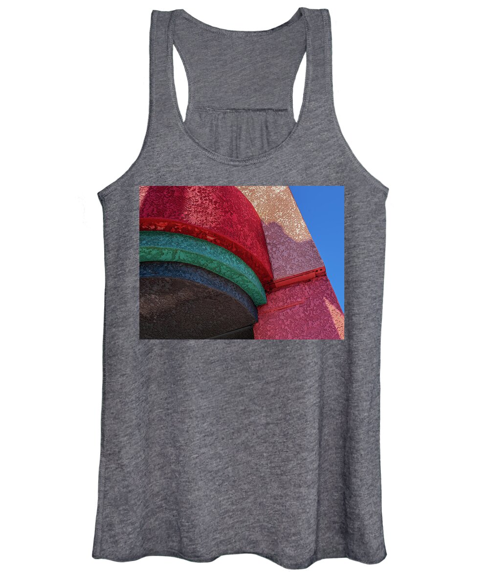 Art Deco Women's Tank Top featuring the photograph Colorful Art Deco Building Exterior Tucson Arizona by Gene Martin horizontal by David Smith