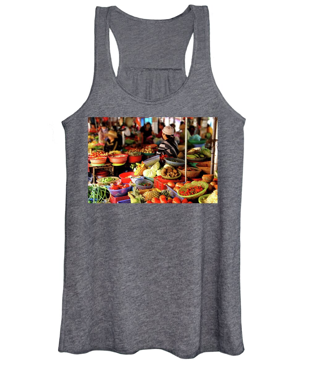 Colorful Women's Tank Top featuring the photograph Colorful vegetables for sale by Steve Estvanik