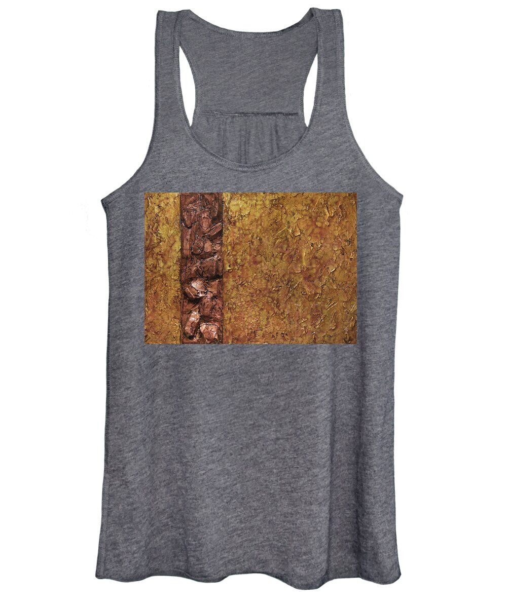 Gold Women's Tank Top featuring the mixed media Copper and Gold #1 by Christopher Schranck