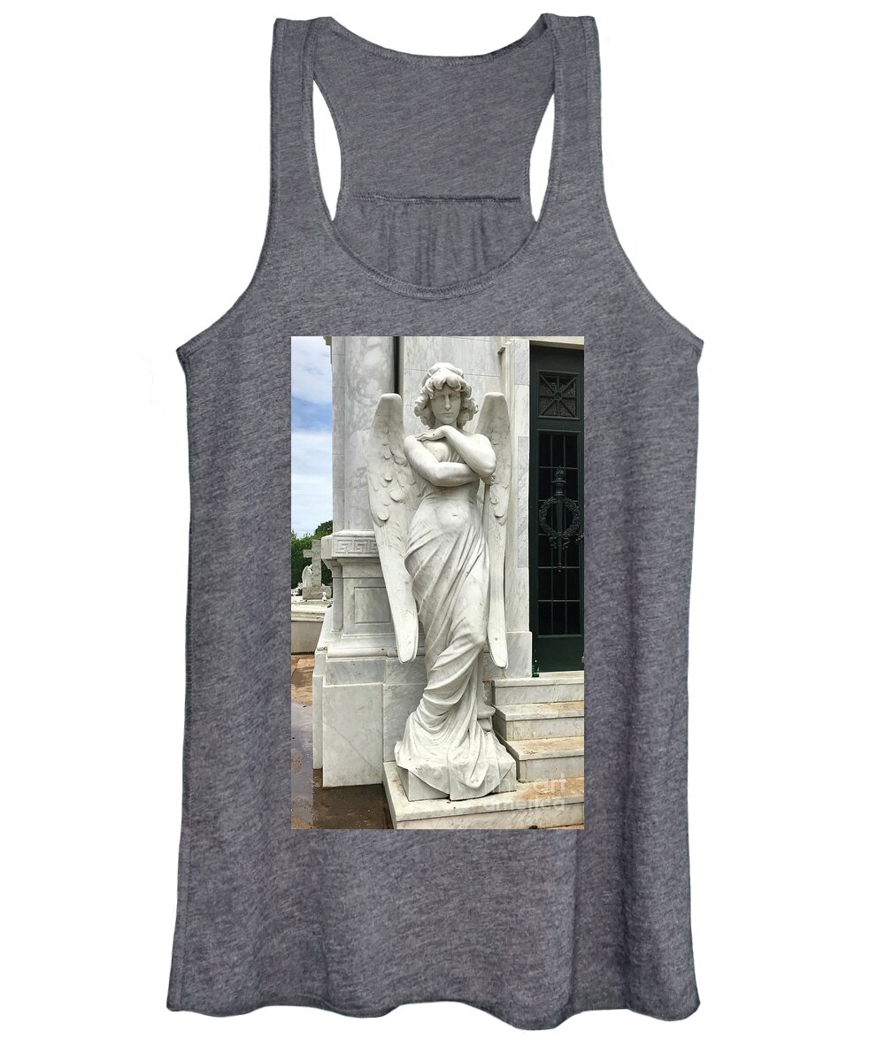 This Was My Favorite Angel From The Cemetery We Visited. Women's Tank Top featuring the photograph Cuban Angel by Audrey Peaty