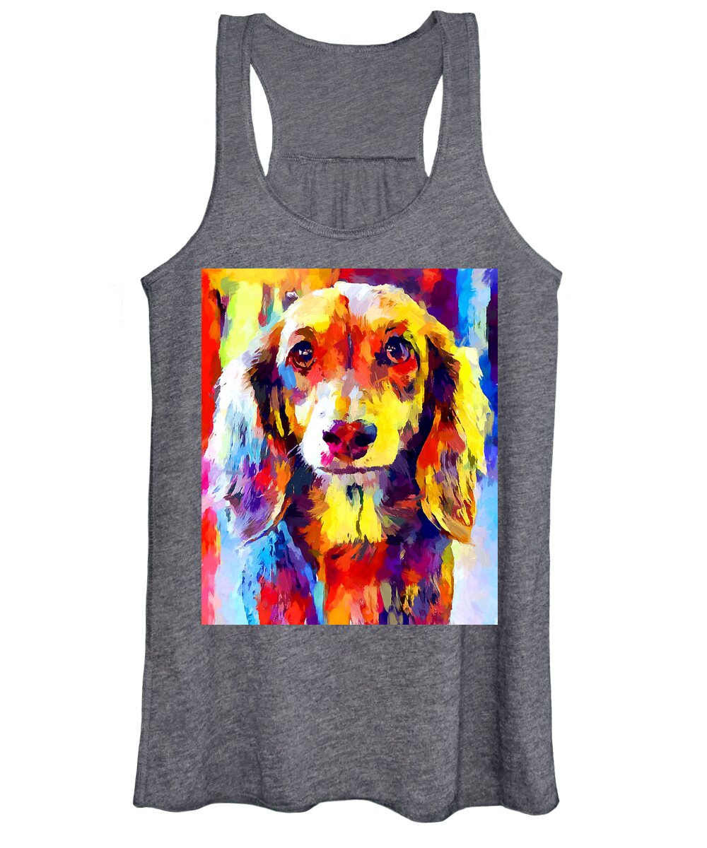 Dachshund Women's Tank Top featuring the painting Dachshund 5 by Chris Butler