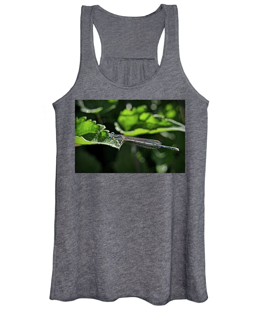 Blue Damsel Fly Women's Tank Top featuring the photograph Damsel fly by Martin Smith