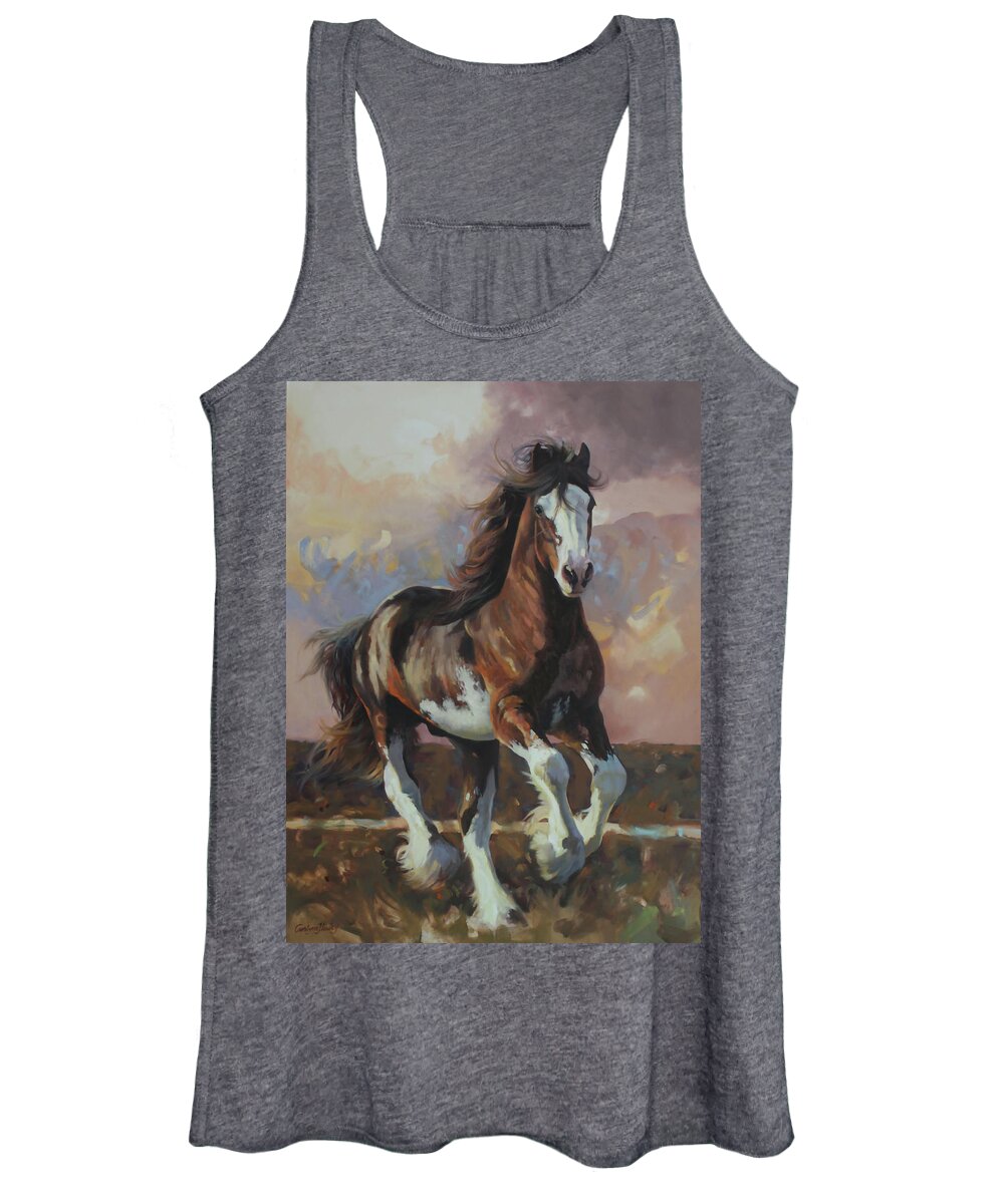 Western Art Women's Tank Top featuring the painting Dancing on the Wind by Carolyne Hawley