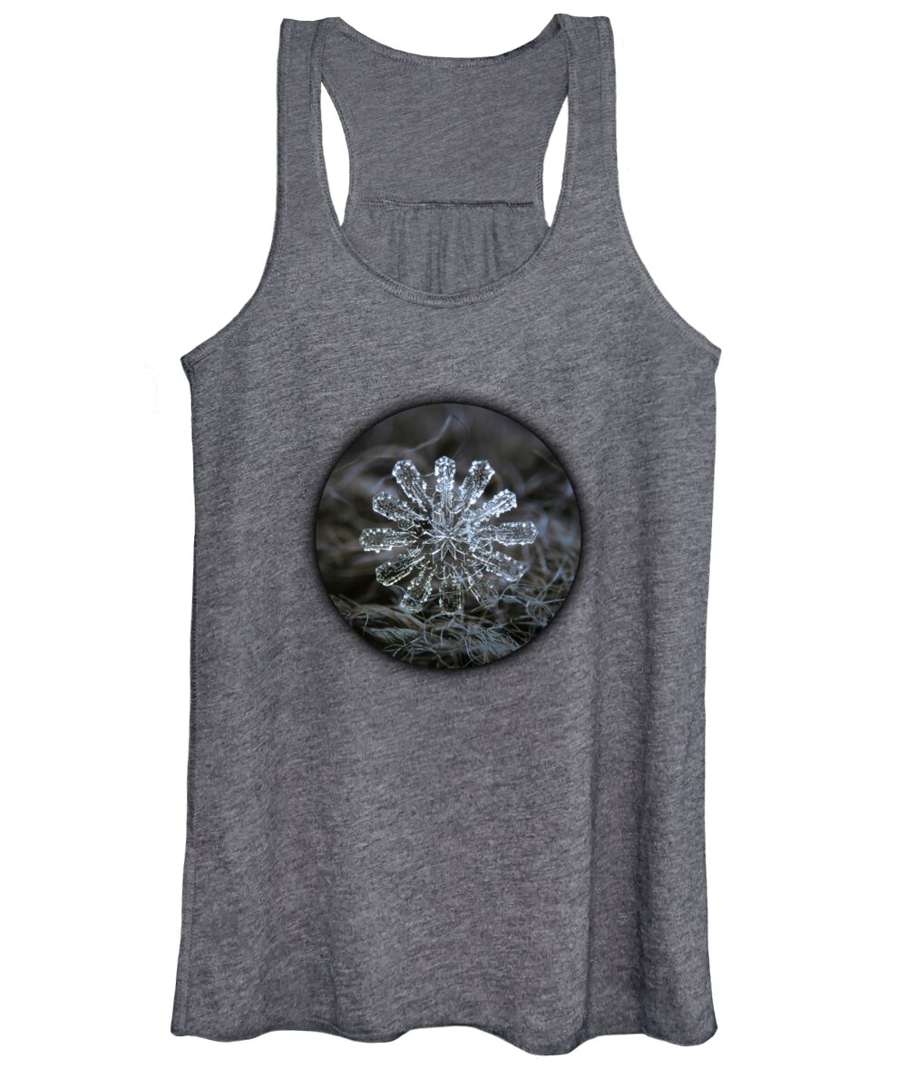 Snowflake Women's Tank Top featuring the photograph December 18 2015 - snowflake 3 by Alexey Kljatov