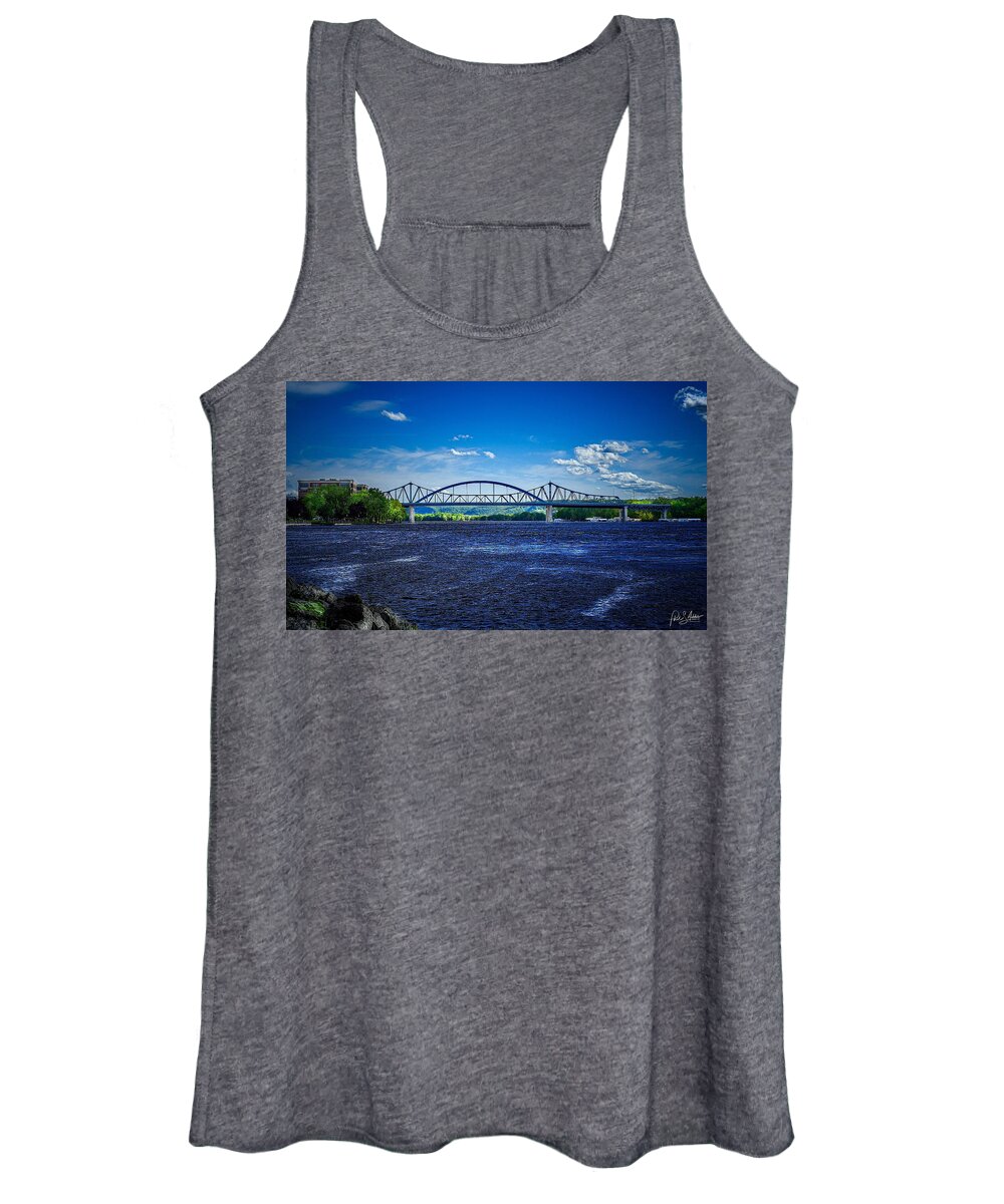 Mississippi River Women's Tank Top featuring the photograph Deep Blue On The Mississippi by Phil S Addis