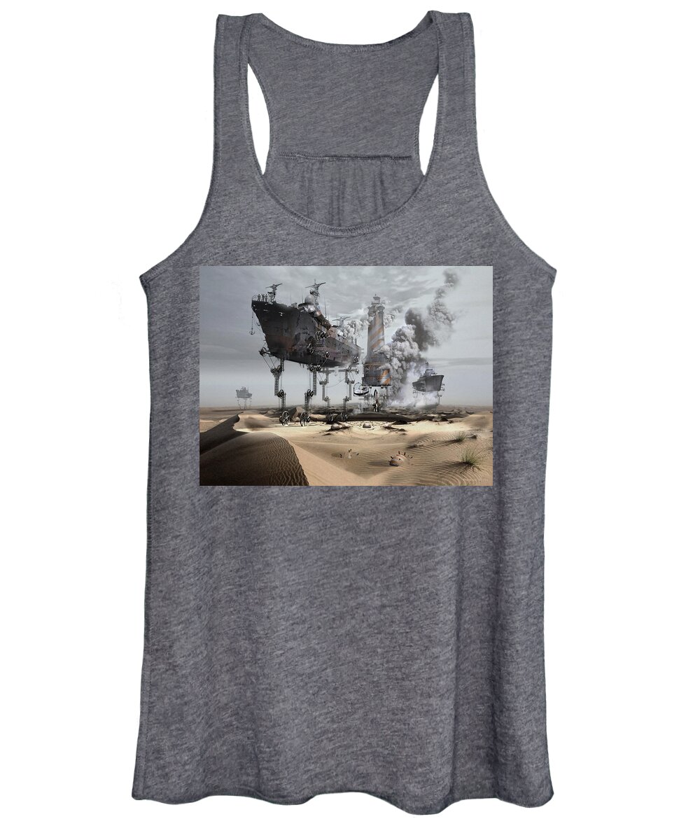 Ship Women's Tank Top featuring the digital art Dehydration by George Grie