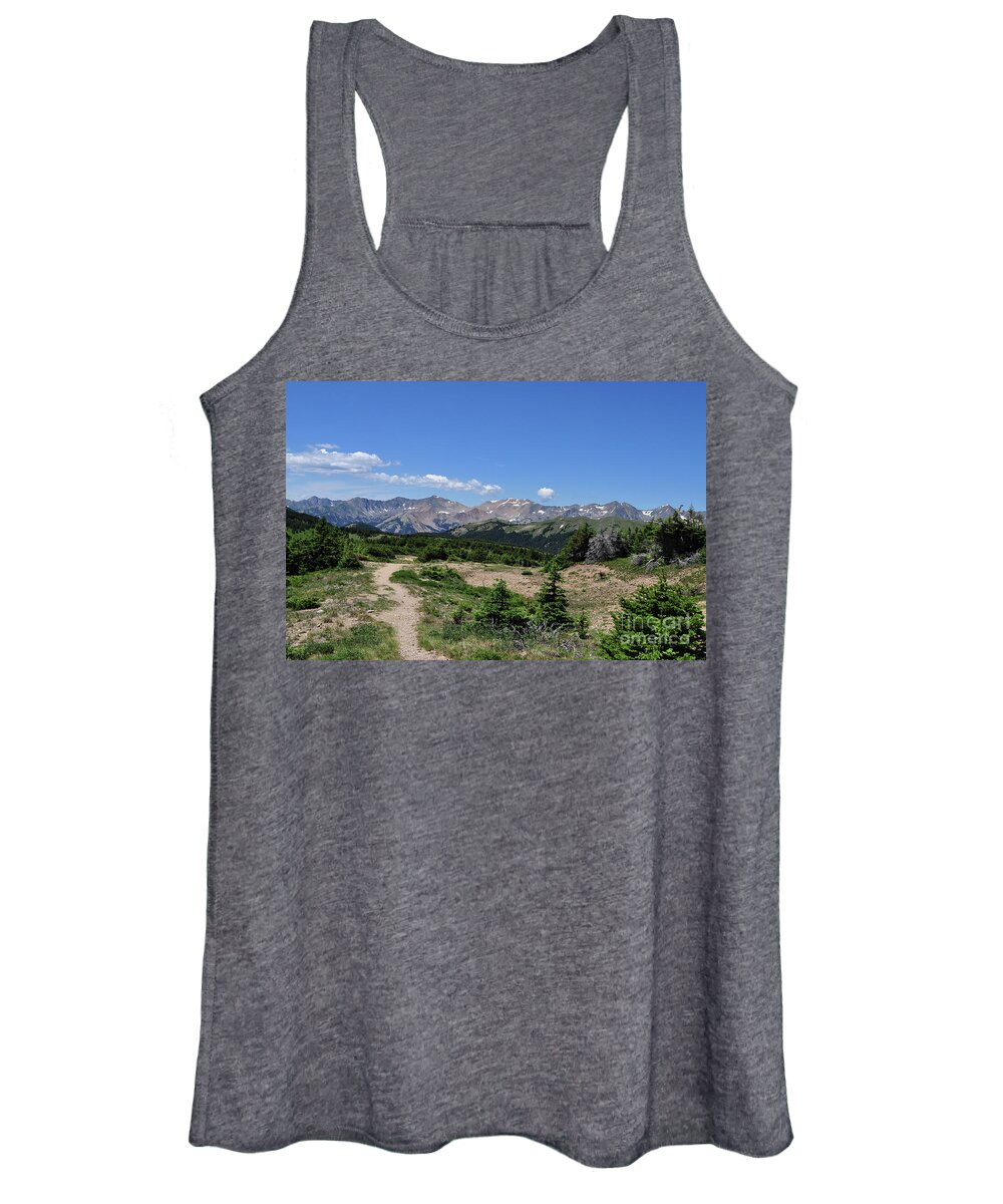 Trail Women's Tank Top featuring the photograph Descending to Timberline by Julia McHugh