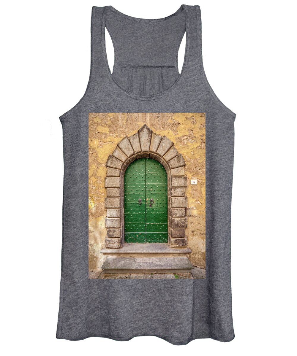 Tuscany Women's Tank Top featuring the photograph Door Six of Cortona by David Letts