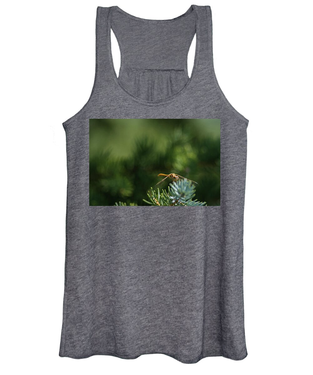 Macro Photography Women's Tank Top featuring the photograph Dragonfly by Julieta Belmont