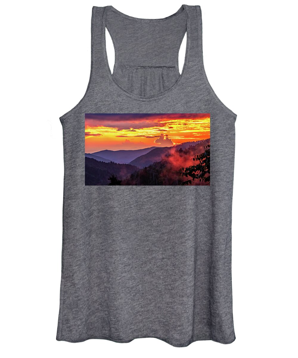 Morton Overlook Women's Tank Top featuring the photograph Drama at Day's End by Marcy Wielfaert