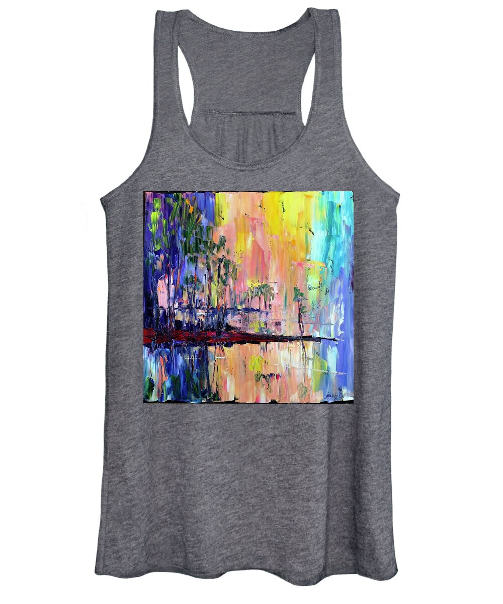 Palette Knife Painting Women's Tank Top featuring the painting Dream a Little Dream of Me by Carrie Jacobson