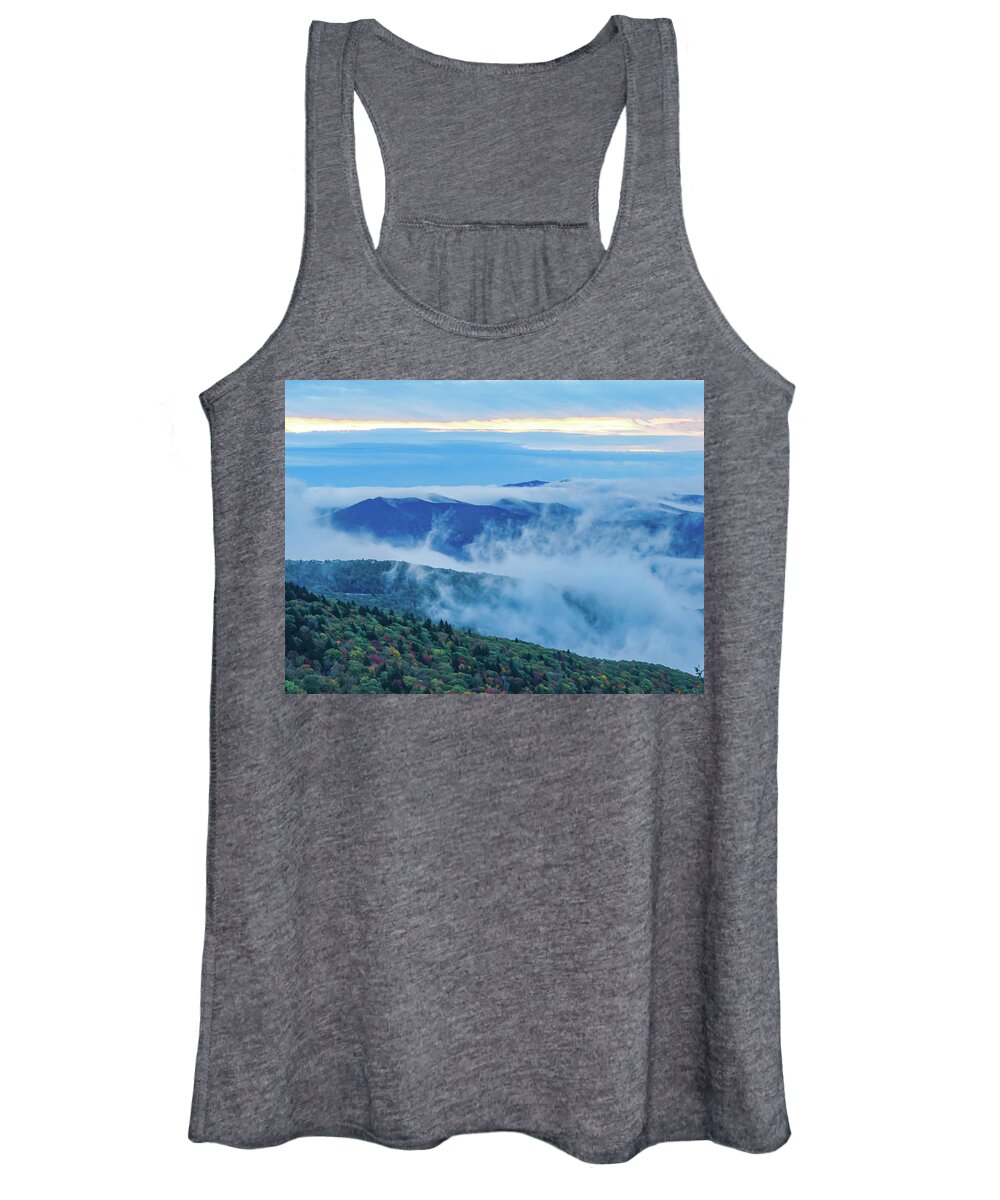 Fog Women's Tank Top featuring the photograph Early Morning Fog by Peggy Blackwell