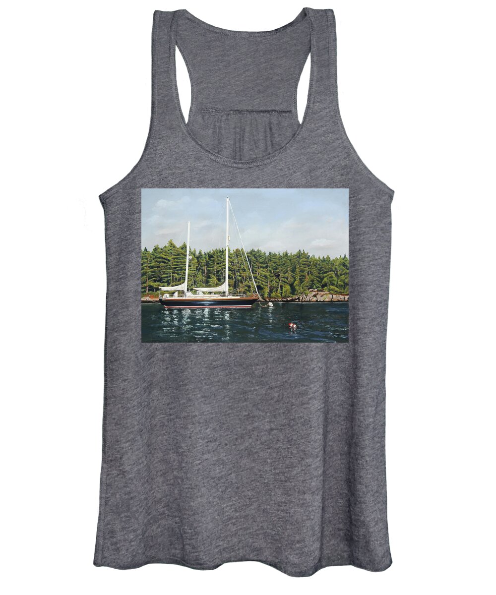Painting Women's Tank Top featuring the painting E C's Maine Ketch by Craig Morris