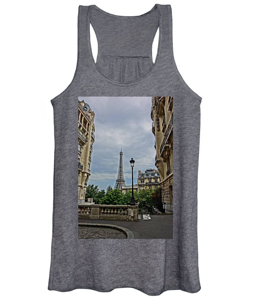 Paris Women's Tank Top featuring the photograph Eiffel Tower in the Distance by Patricia Caron