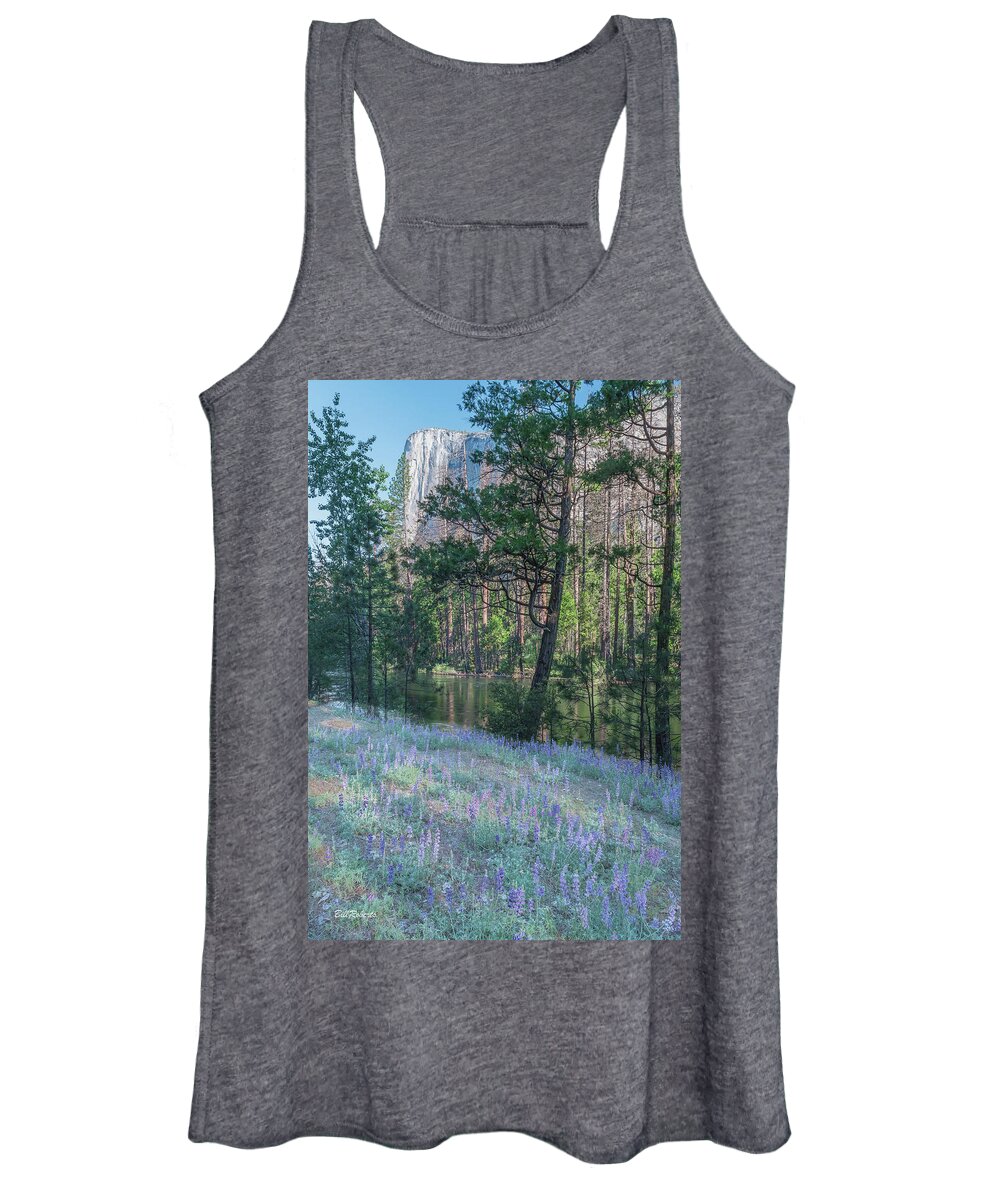 El Capitan Women's Tank Top featuring the photograph El Capitan and Lupine by Bill Roberts