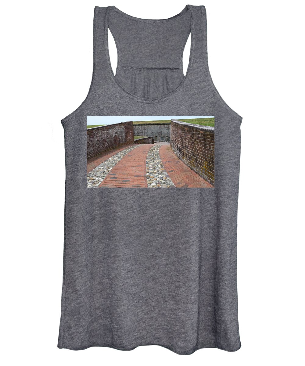 Fort Macon Entrance Women's Tank Top featuring the photograph Enter Fort Macon 6 by Paddy Shaffer