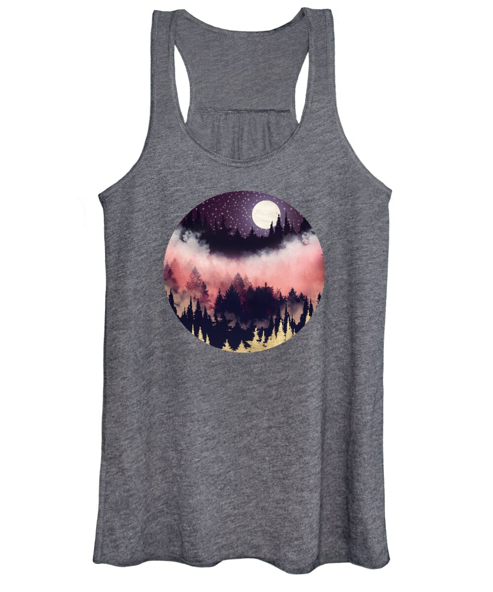 Forest Women's Tank Top featuring the digital art Evening Glow by Spacefrog Designs