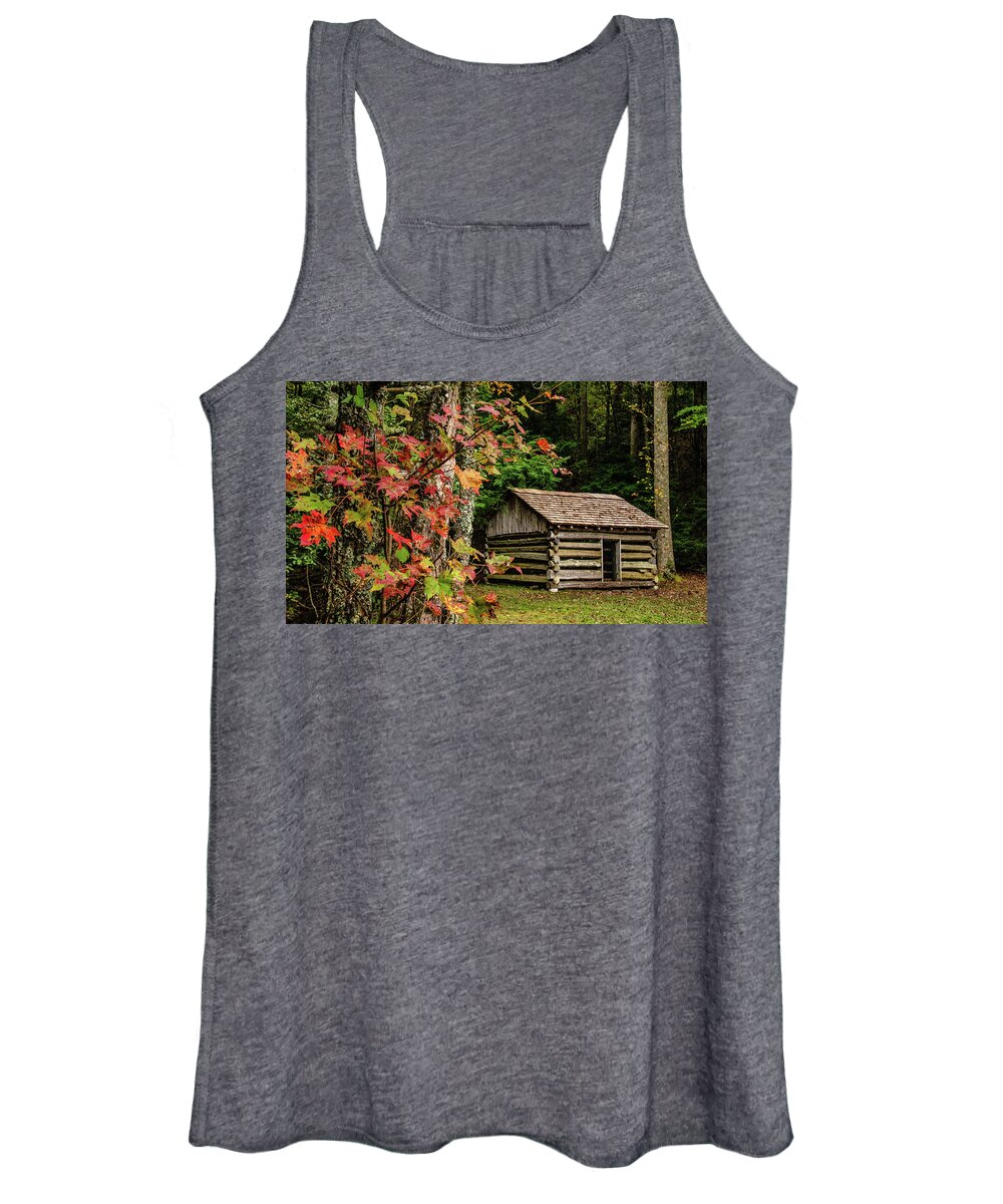 Tipton Place Women's Tank Top featuring the photograph Fall at the Woodshed, Tipton Place by Marcy Wielfaert