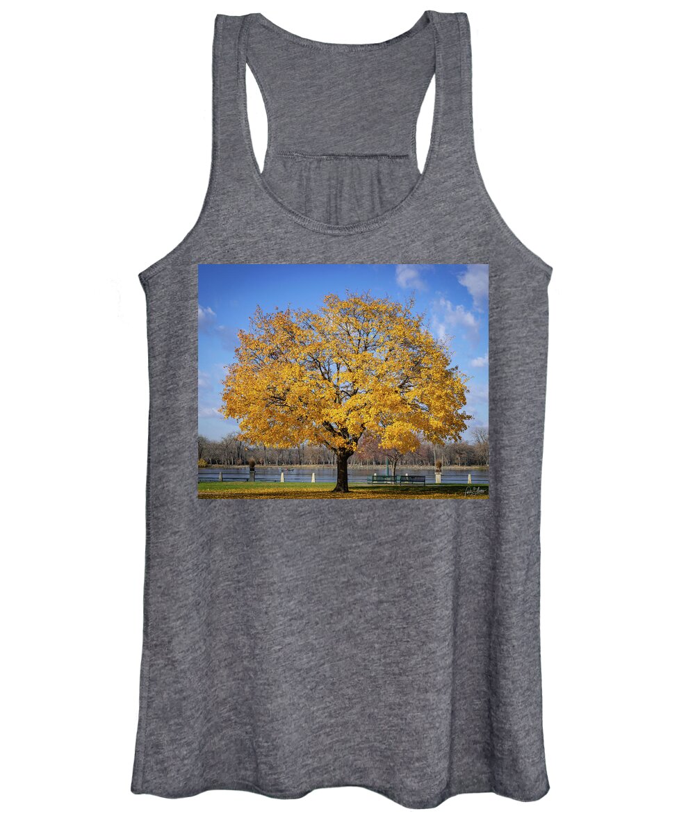 Trees Women's Tank Top featuring the photograph Fall is Golden by Phil S Addis
