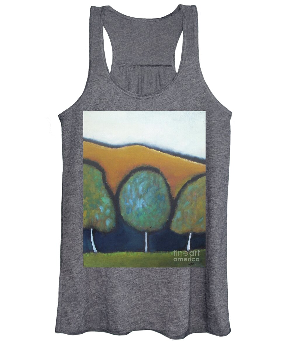 Abstract Landscape Women's Tank Top featuring the painting Feeling Blue by Vesna Antic