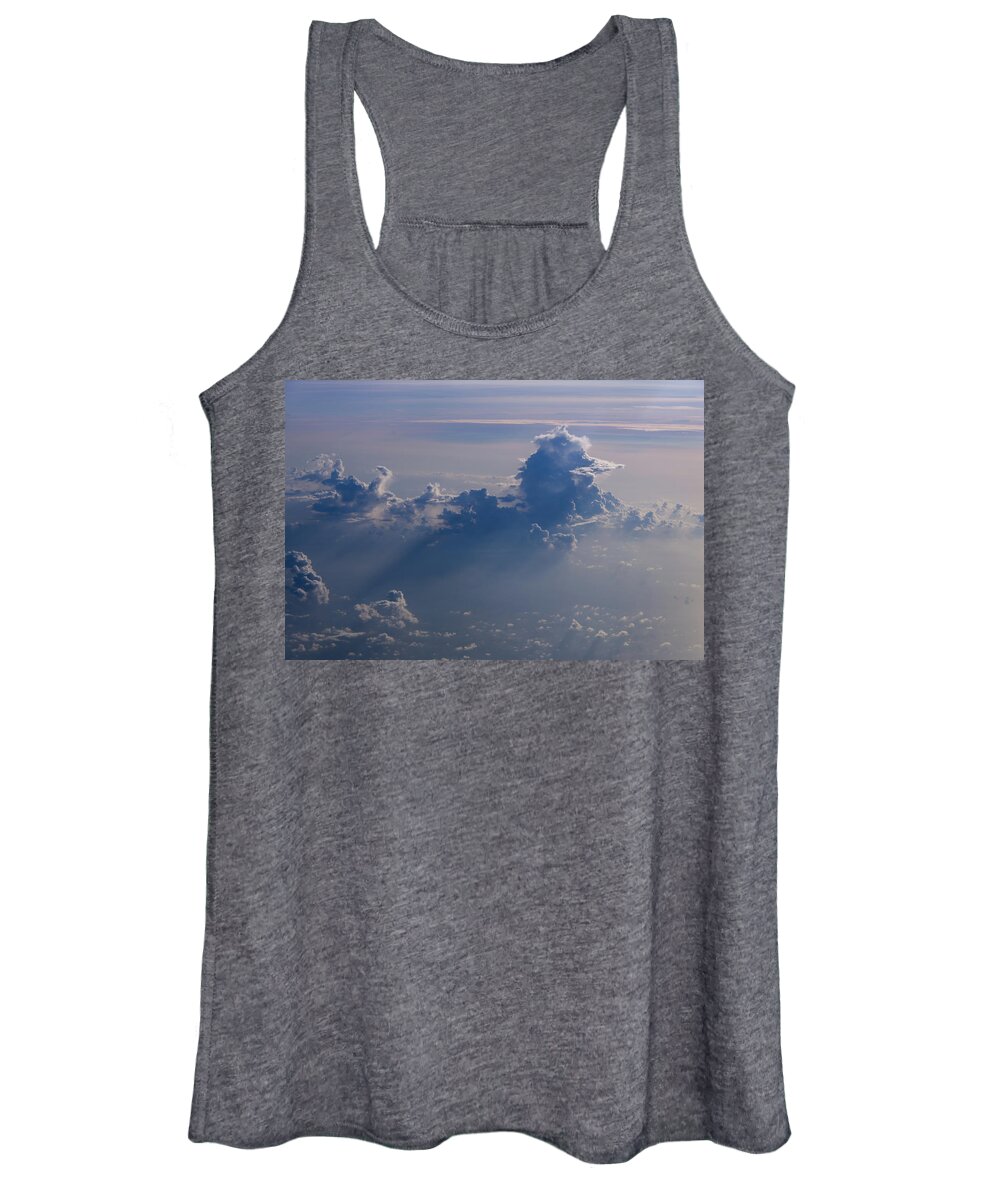 Clouds Women's Tank Top featuring the photograph Flying above the clouds by Eric Hafner