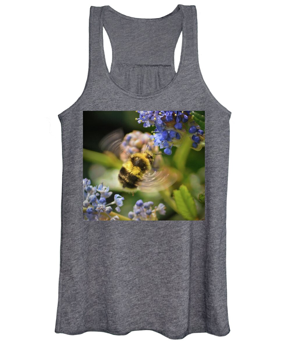 Bumblebee Women's Tank Top featuring the photograph Flying Miracle by Brian Tada