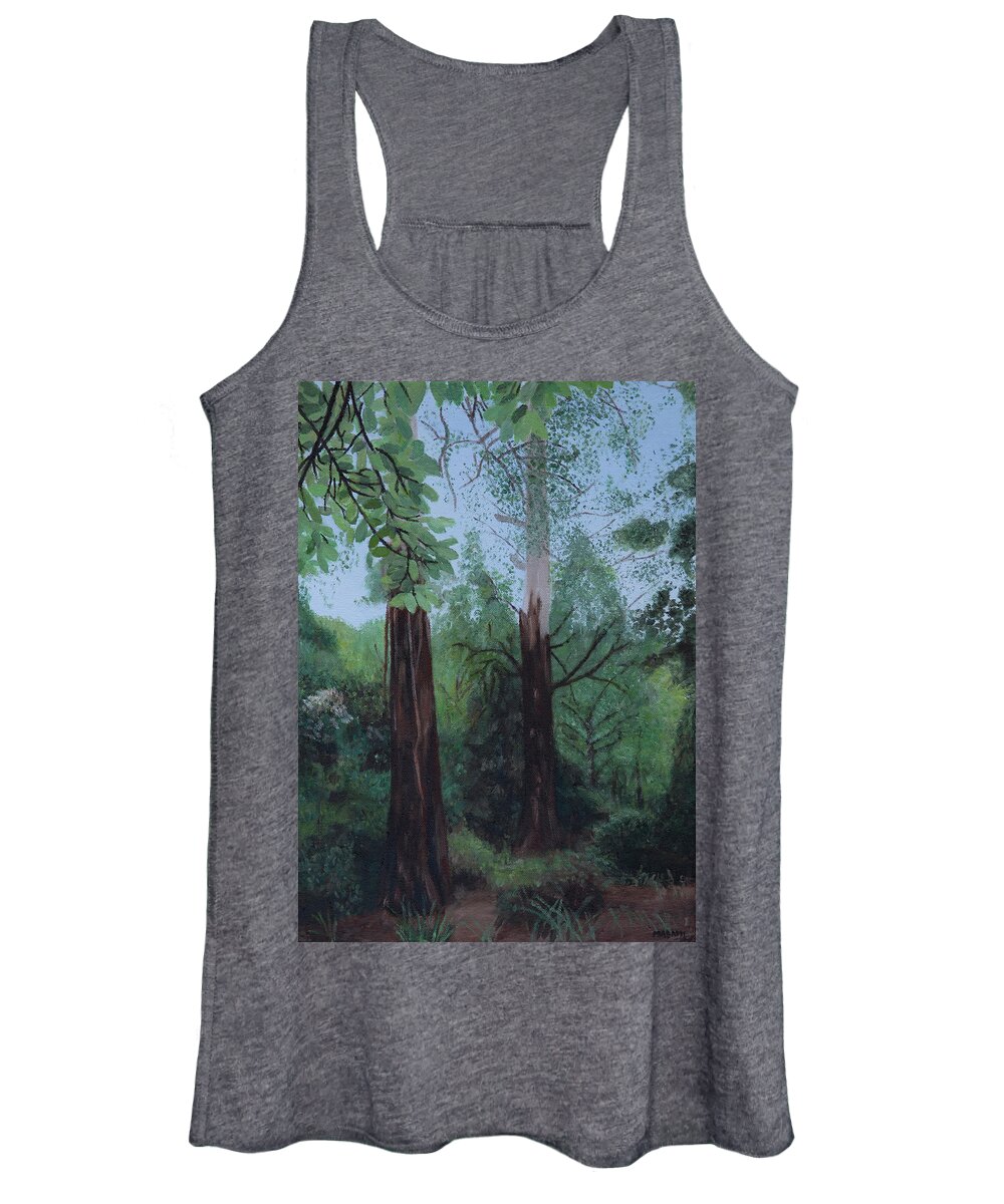 Landscape Women's Tank Top featuring the painting Forrest by Masami IIDA