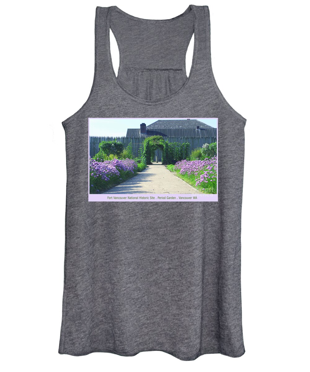 Purple Women's Tank Top featuring the photograph Fort Vancouver NHS Period Garden by Rich Collins