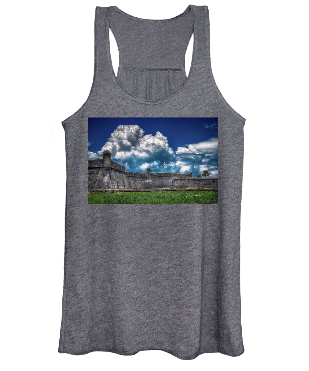 St Augustine Women's Tank Top featuring the photograph Fortified Clouds by Joseph Desiderio
