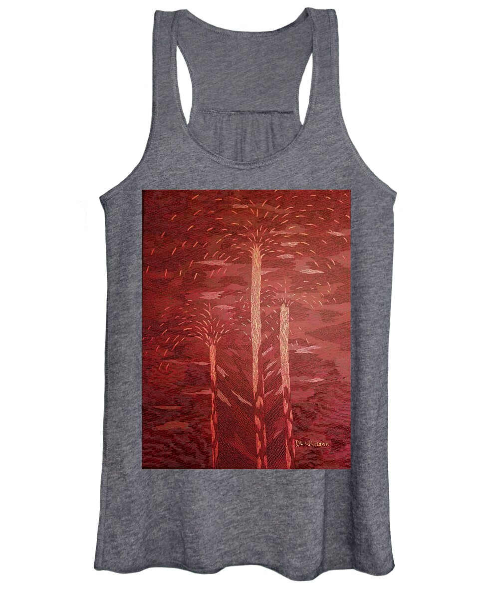 Fountain Women's Tank Top featuring the painting Fountains of Gold by Darren Whitson