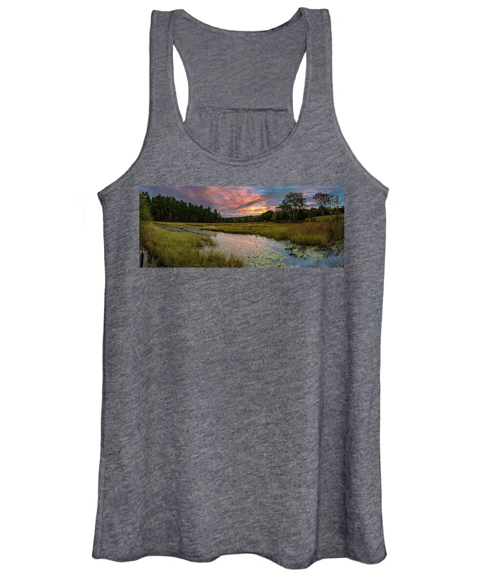Colors Women's Tank Top featuring the photograph Friendship Panorama Sunrise Landscape by Louis Dallara