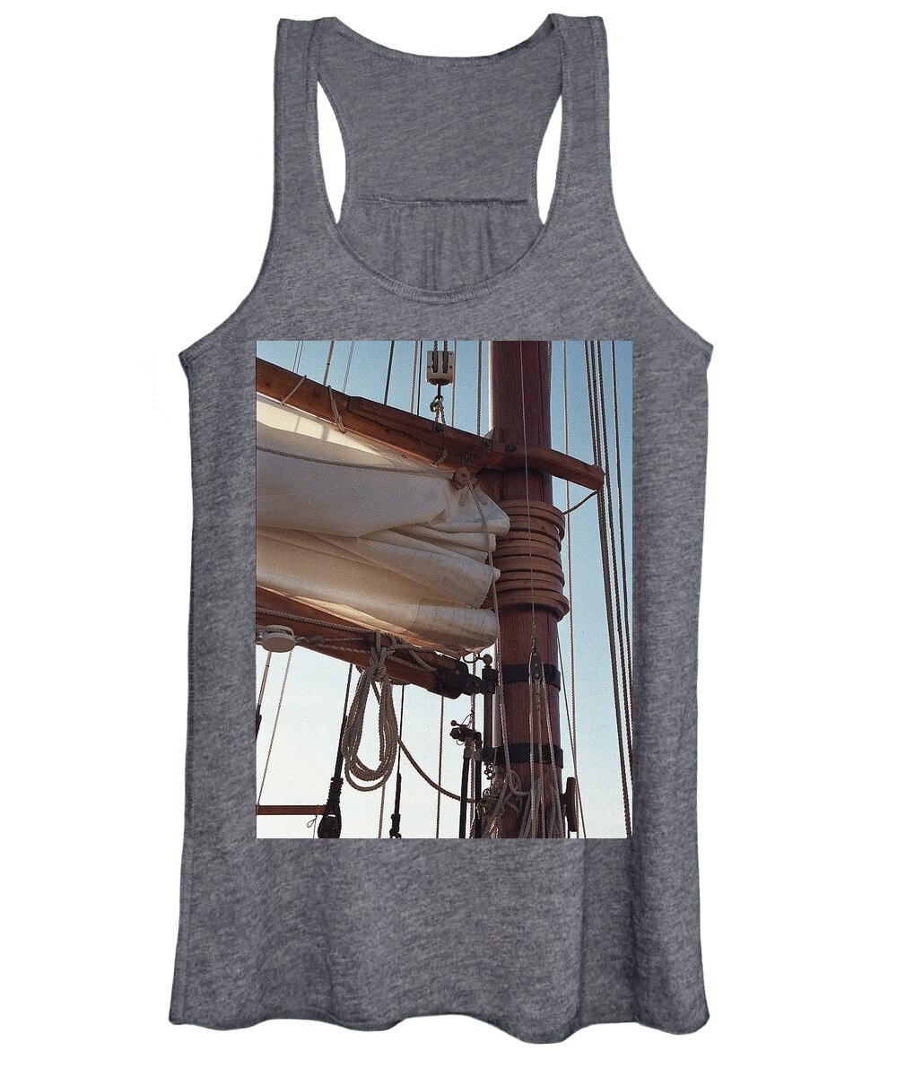Mainsail Women's Tank Top featuring the photograph Gaff rig by Fred Bailey