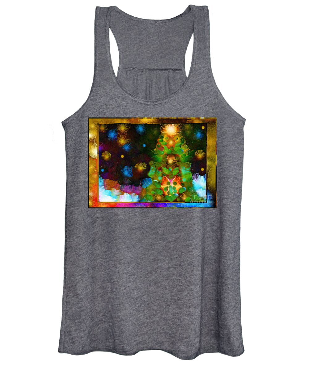 Nature Women's Tank Top featuring the mixed media Gathering Around the Tree of Our Shared Humanity Number 1 by Aberjhani