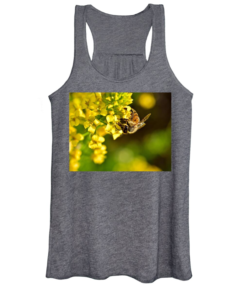 Photography Women's Tank Top featuring the photograph Gathering Pollen by Jeffrey PERKINS