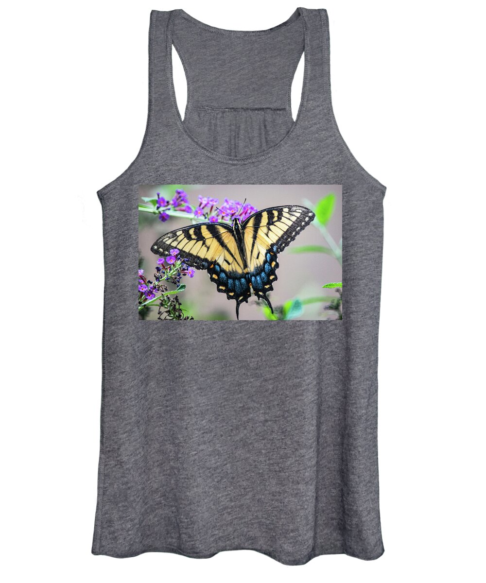 Eastern Tiger Swallowtail Butterfly Women's Tank Top featuring the photograph Glorious Swallowtail by Mary Ann Artz