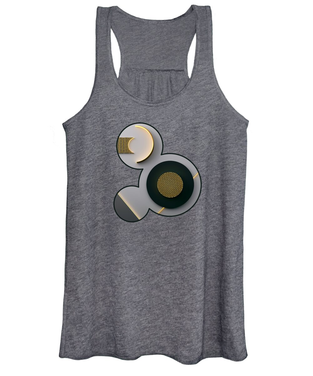 Gold Women's Tank Top featuring the digital art Gold Ice by Spacefrog Designs