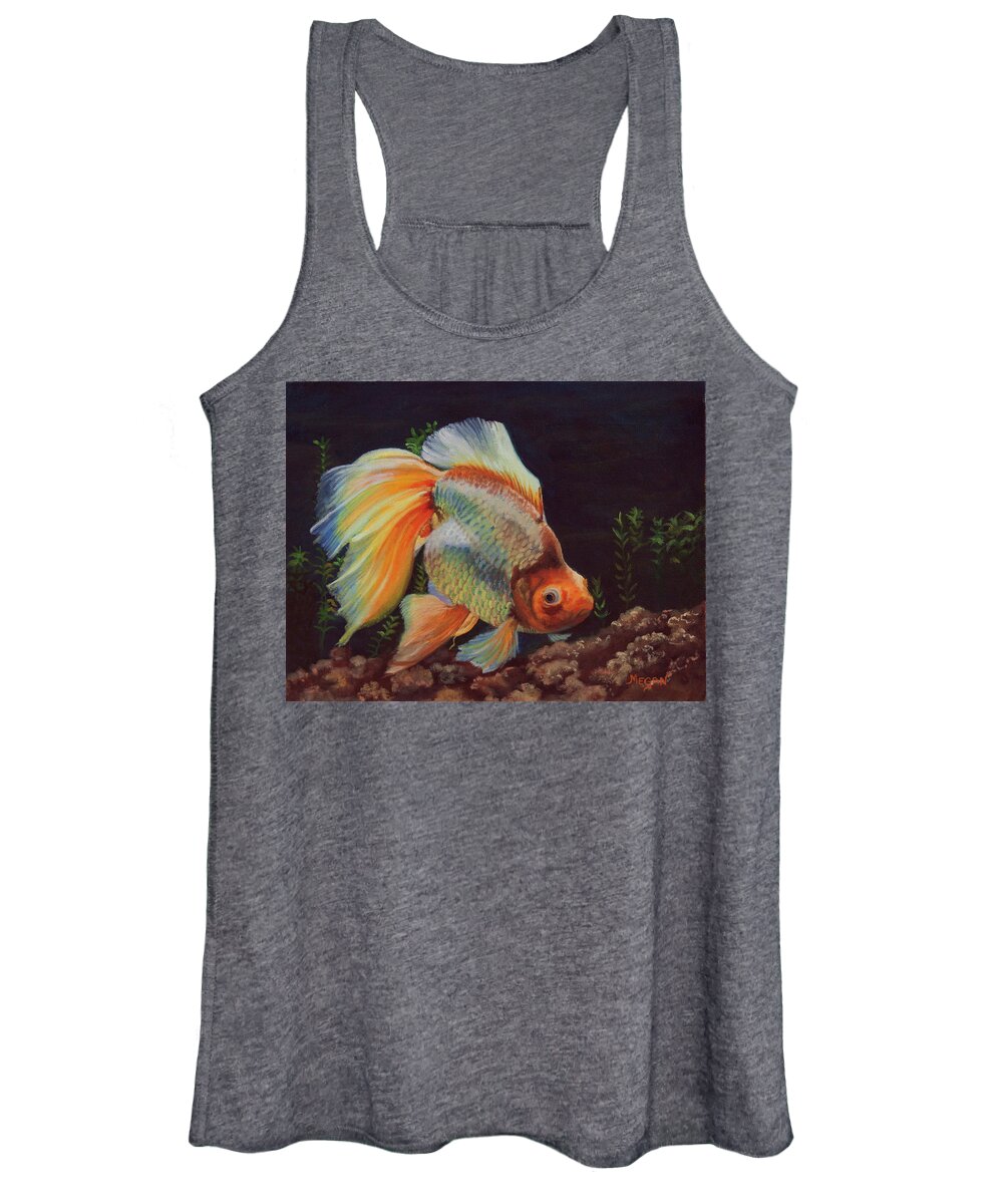 Goldfish Women's Tank Top featuring the painting Goldilocks by Megan Collins