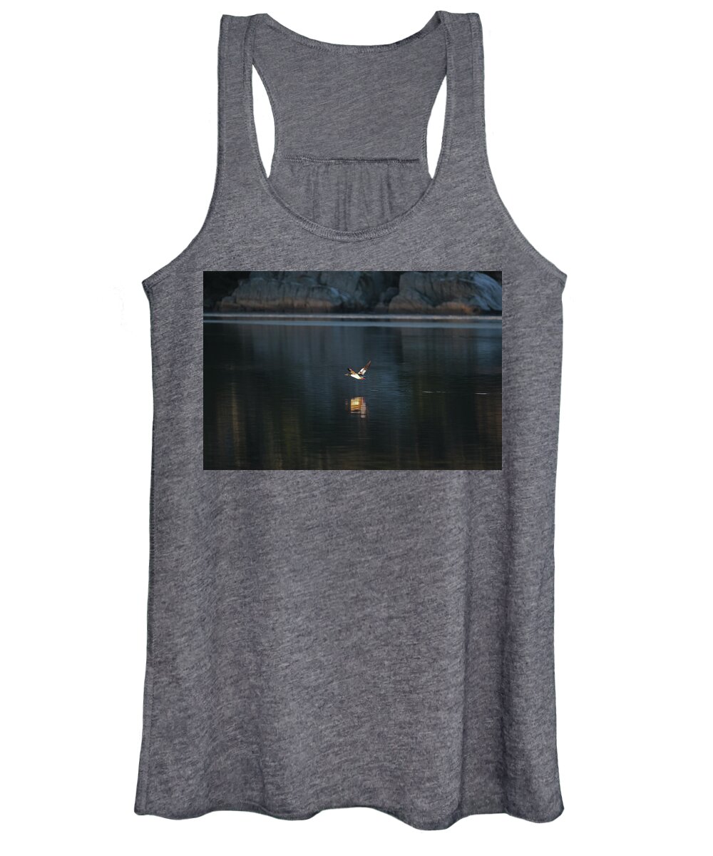 Sweden Women's Tank Top featuring the pyrography Goosander by Magnus Haellquist