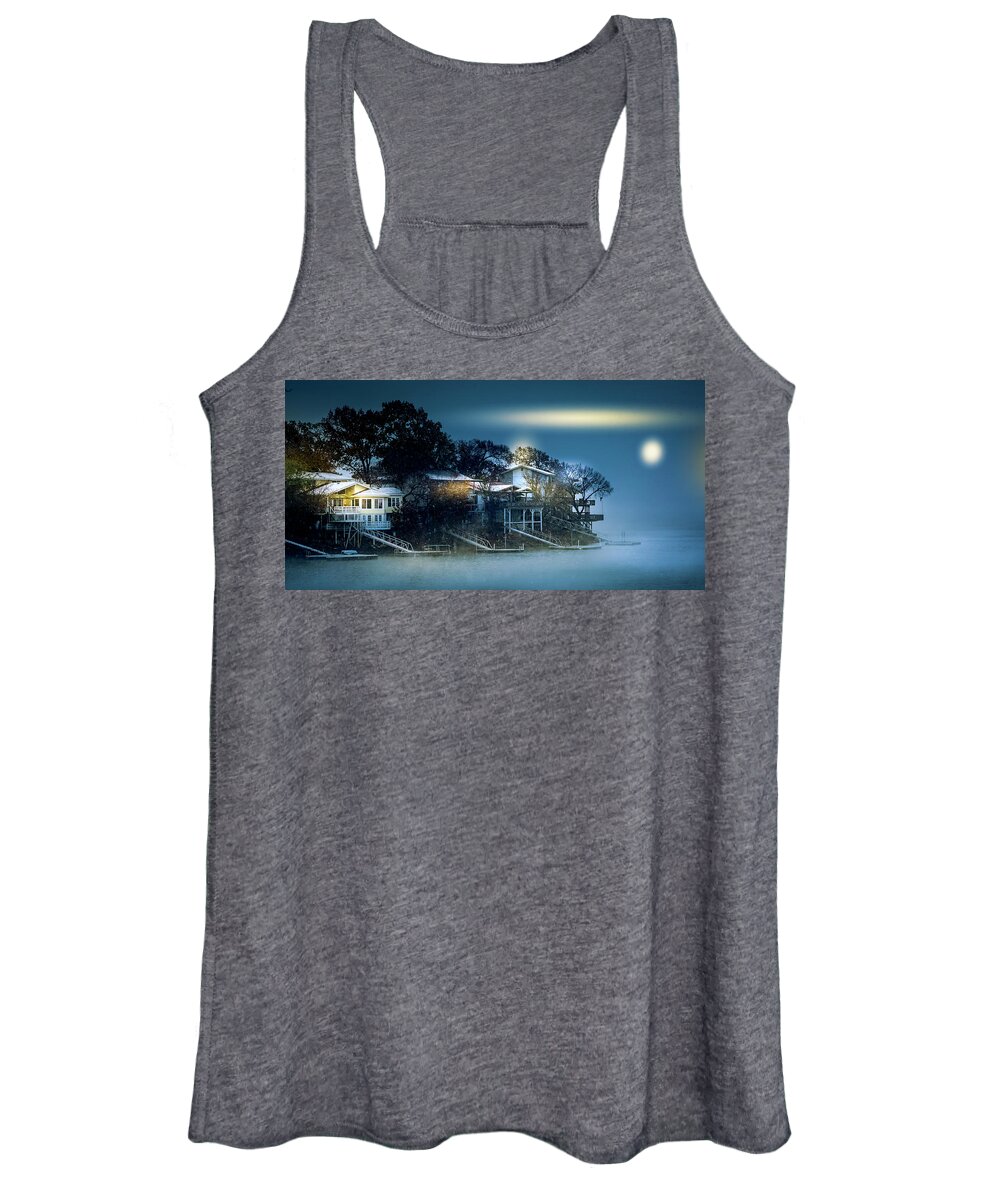 Grand Lake Women's Tank Top featuring the photograph Grand Point in Winter by David Wagenblatt