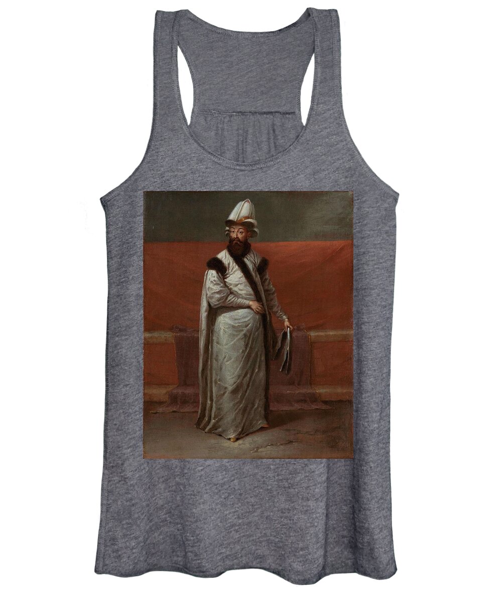 Canvas Women's Tank Top featuring the painting Grand Vizier Nevsehirli Damat Ibrahim Pasa. by Jean Baptiste Vanmour