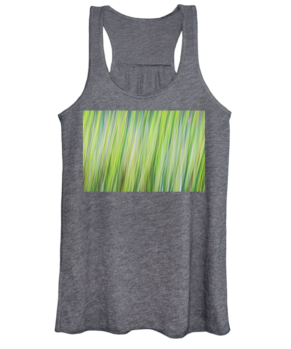 Abstract Women's Tank Top featuring the photograph Green Grasses by Brad Bellisle