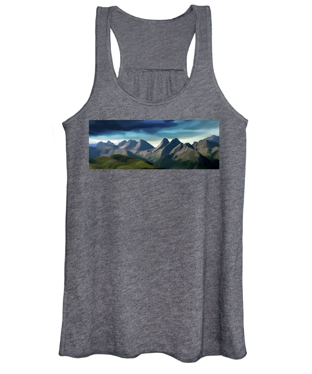Mountains Women's Tank Top featuring the mixed media Grenadier Skyline by Jonathan Thompson