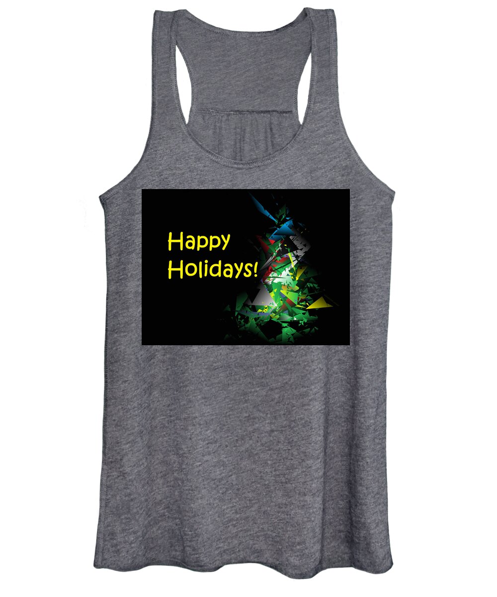 Digital Art Women's Tank Top featuring the digital art Happy Holidays - 2018-1 by Ludwig Keck
