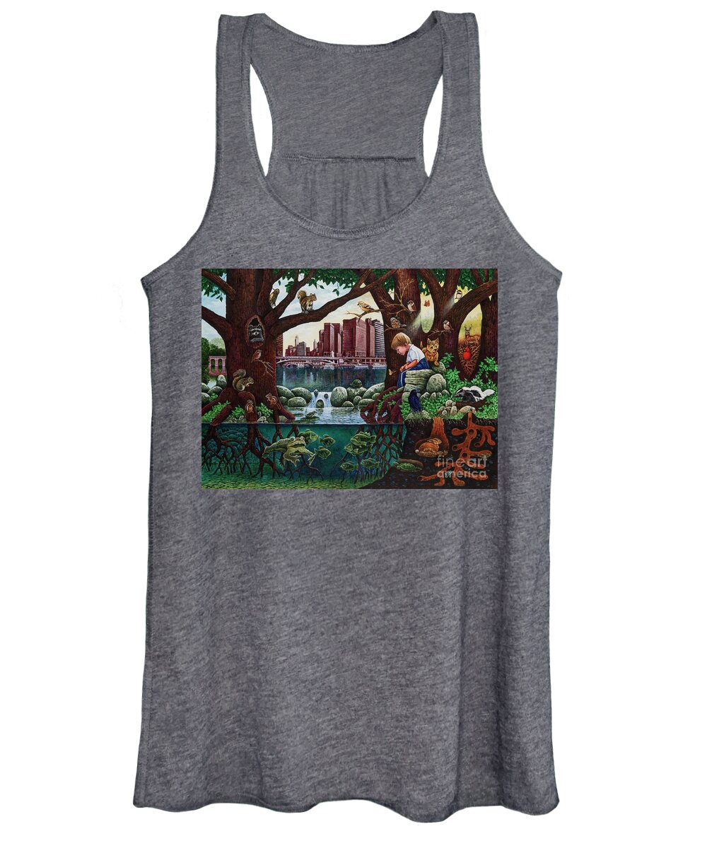 Fish Women's Tank Top featuring the painting Happy Hollow by Michael Frank