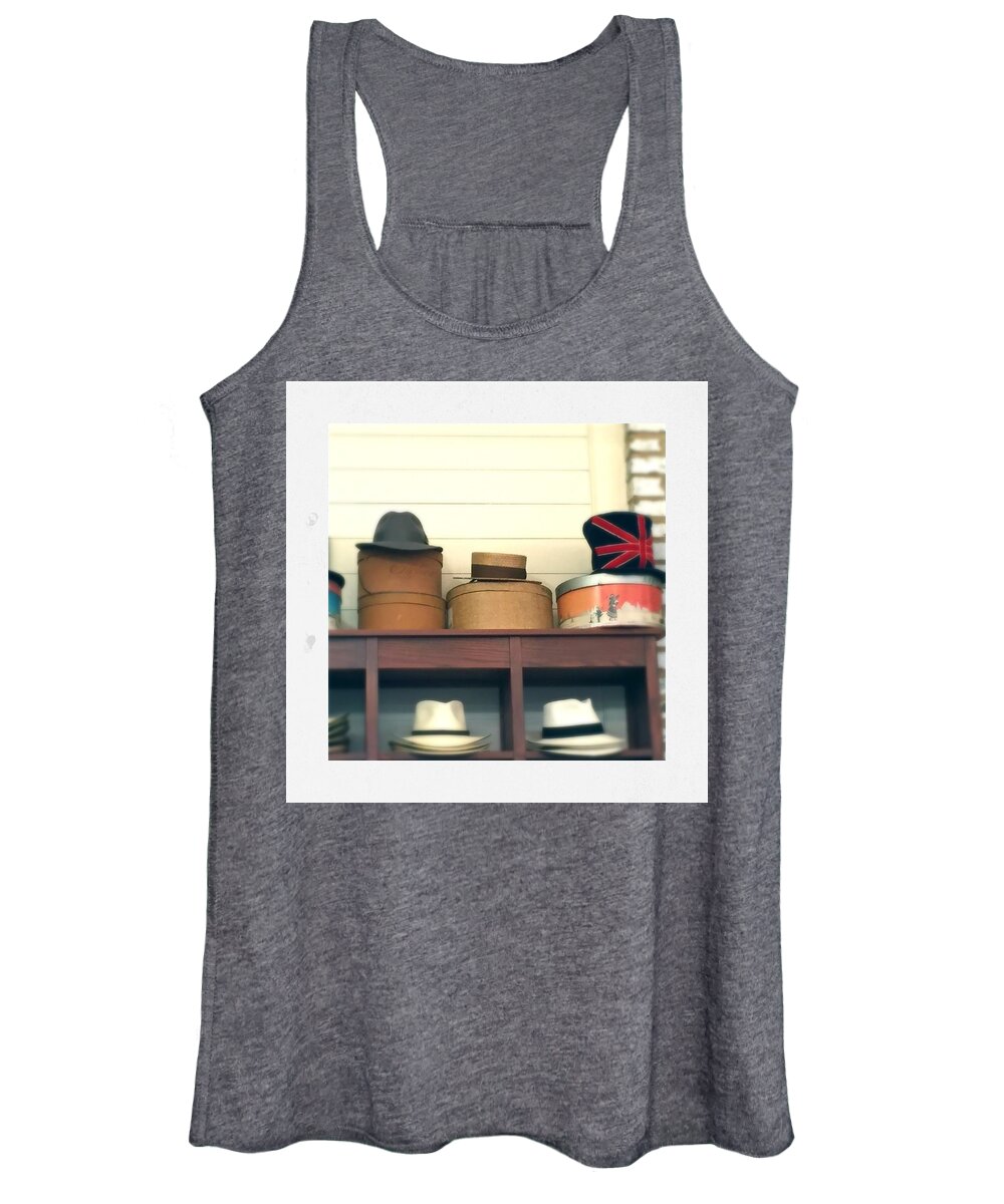 Vintage Women's Tank Top featuring the photograph Hats Gone By by Lisa Burbach