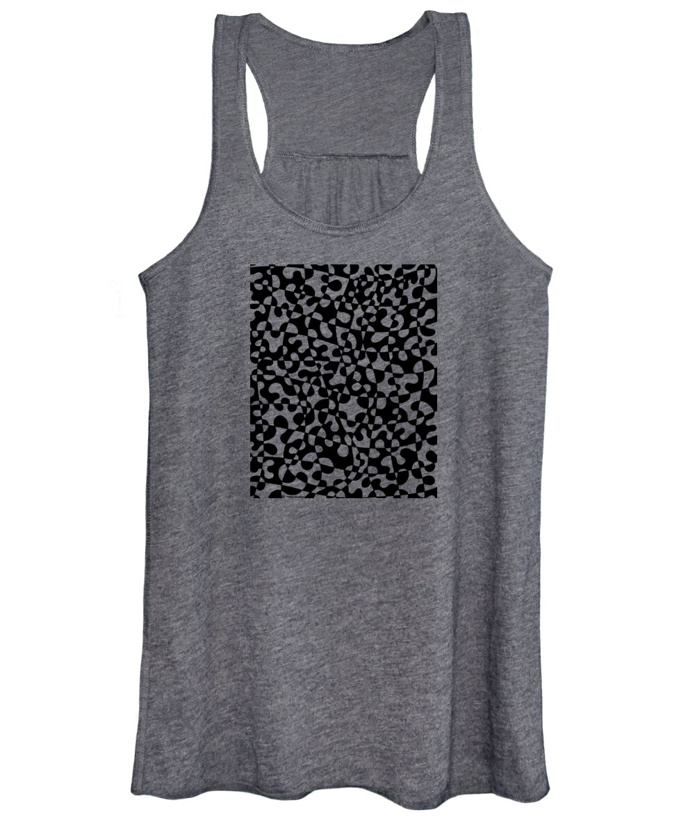 Black And White Women's Tank Top featuring the drawing Hidden Image #56 by A Mad Doodler