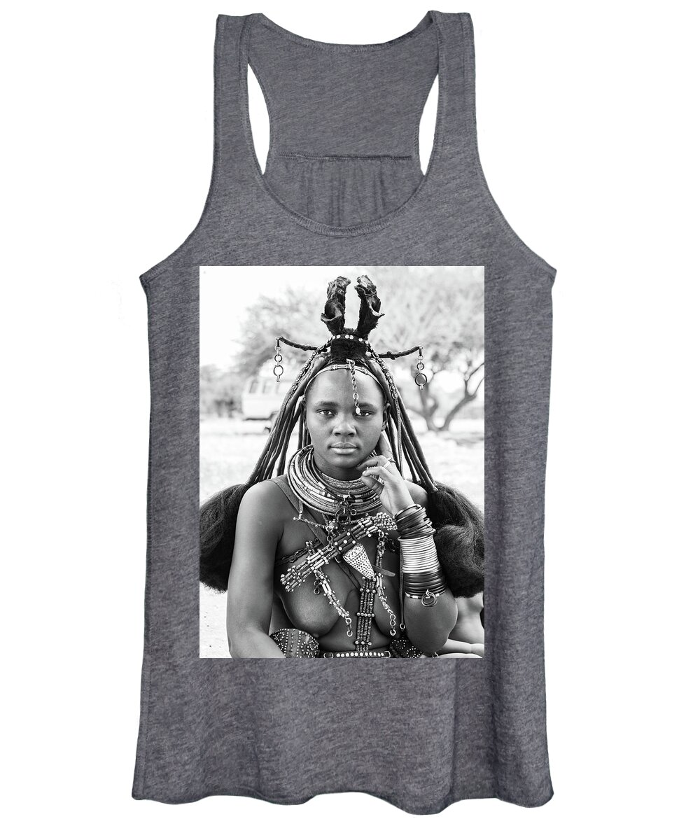 Portrait Women's Tank Top featuring the photograph Himba Style Girl by Mache Del Campo
